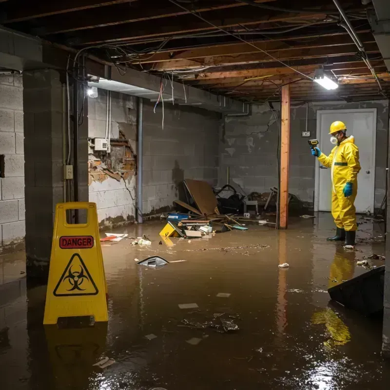 Flooded Basement Electrical Hazard in Iva, SC Property